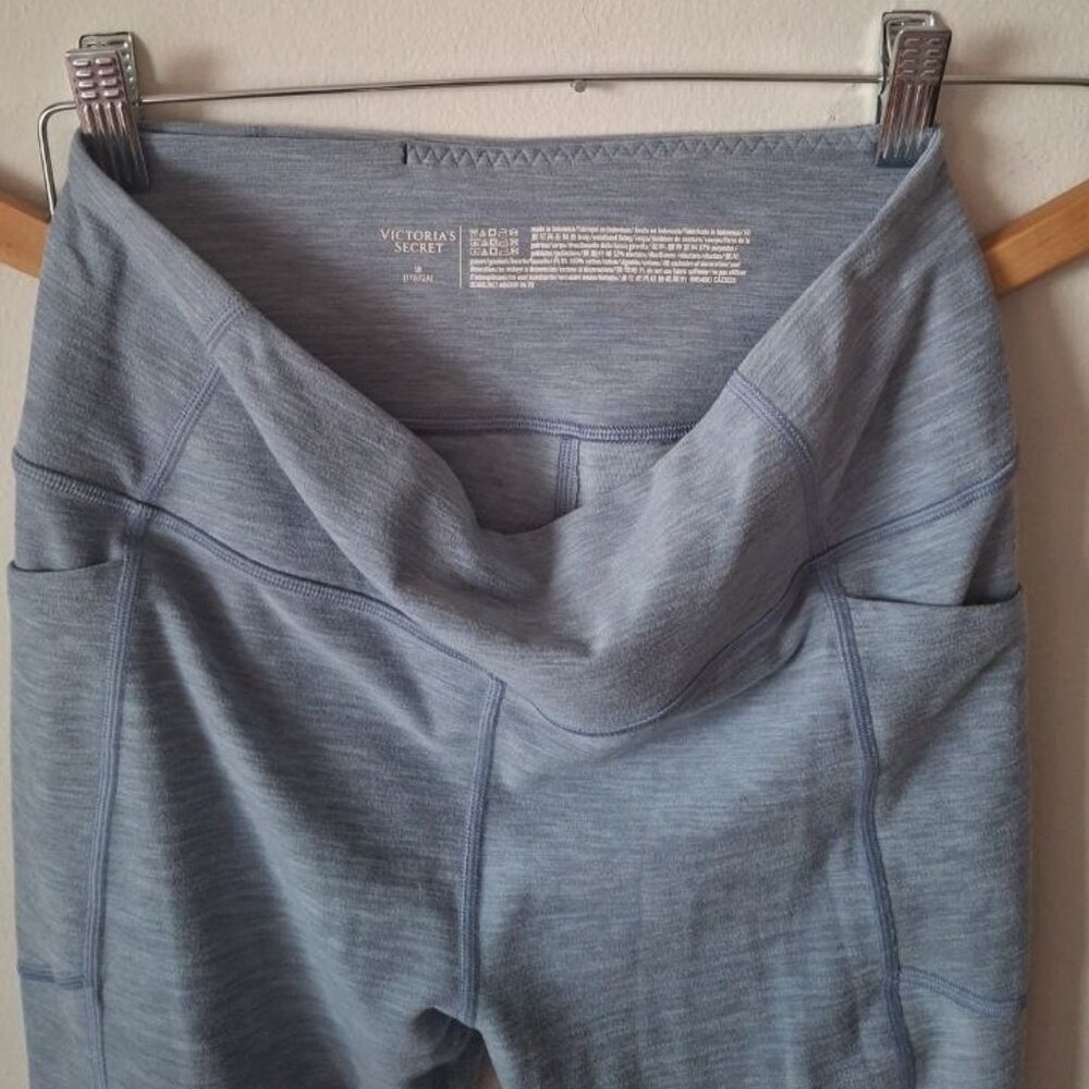 Victoria's Secret Blue & Grey Heathered Women's Leggings - Size 10 - Activewear